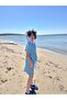 Green Blue Retro Muslin Poncho - 3