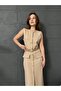 Long Gold Button Belt Dress - 3