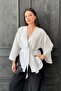 Women's Belted Kimono Style Loose Jacket Blouse - Women's Oversize Stylish Flowy Top - 2