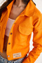 Women's Orange Double Pocket Gabardine Jacket 40941010 - 5