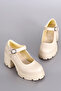 MSN 903 High-Heeled Buckle Detail Loafers - 6