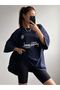 Fantastic Single Jersey T-Shirt - Black Printed Oversize Crew Neck Short Sleeve T-Shirt