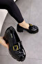 MSN 902 High-Heeled Belt Detail Loafers - 2