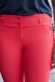 Thick Belted Ornamental Pocket Ankle Length Stretch Fabric Fabric Trousers-Coral - 6