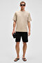 Matsen Men's Relaxed Black Shorts with Elastic Waistband Side and Back Pockets