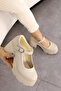 MSN 903 High-Heeled Buckle Detail Loafers - 3