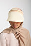 Wide Brim Beige Color Sun Protection Women's Summer Straw Visor Hat - 5