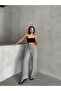 Wide Leg Cord Detailed Linen Blend Trousers Mısspl2636 - 5