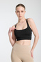 Women's Black Back Detailed Rope Strap Inner Padded Sports Bra - 6