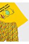 Boy's 100% Cotton Yellow Elephant Patterned Short Sleeve Shorts Summer Pajama Set - 3