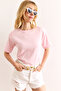Women's Pink Padded Interlock Lycra Cotton T-Shirt Tsh-19000912 - 5