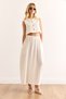 Women's White Top Lined Vest Bottom Pocket Midi Skirt Suit Tkm-19000387 - 3