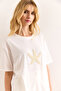 Women's White Starfish Pearl Regular Fit Cotton T-Shirt Tsh-19000909 - 4
