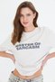 Women's Master of Sarcasm Printed Short Sleeve 100% Cotton Oversize T-Shirt Off White - 7