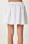 Cotton Mini Flared Skirt White Lns0058 - 5