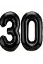 Black Matte Number Foil Balloon 70 cm – Party & Birthday Ornament - Number Balloon - 3