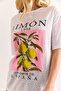 Women's Lemon White Printed Flared T-Shirt Tsh-19000911 - 7