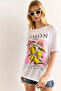 Women's Lemon White Printed Flared T-Shirt Tsh-19000911 - 5