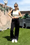 Women's Wide Leg Sweatpants with Snap Fasteners 3037 - 5
