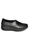 P555070503 Black Genuine Leather Comfort Orthopedic Sole Women's Shoes - 5