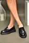R996092008 Black Patent Leather Thick Soled Casual Women's Shoes - 6