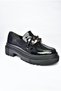 Black Patent Leather Thick Sole Women's Casual Shoes K294760008 - 6