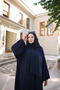 simple abaya with self-wrap Bat-medina silk - 7