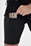 Men's Tights and Zippered Pocket Sports Shorts Black 5807-S