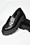 R996092008 Black Patent Leather Thick Soled Casual Women's Shoes - 7