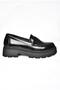 R996092008 Black Patent Leather Thick Soled Casual Women's Shoes - 8
