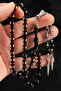 Men's Barley Cut Black Transparent Vernier Powder Amber Rosary - 2