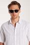 Relax Fit Oversize Cotton Linen Effect Striped Special Design Men's Shirt