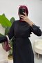 Women's Hijab Clothing Side Tie Detailed Skirt Shirt Set Melaj Fabric-Black - 4