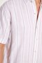 Relax Fit Oversize Cotton Linen Effect Striped Special Design Men's Shirt - 3