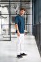 Two Thread Fabric Cotton Crew Neck Basic Oversize Men's T-Shirt - Prussian Blue - 2