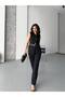 Women's Belted Vest Palazzo Pants Suit Two-Piece - 4