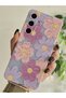 Samsung Galaxy S23 Fe Compatible Pastel Colorful Flowers Patterned Transparent Phone Case - 2