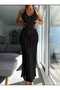 Back and Chest Low-Cut Halter Long 100% Cotton Women's Knitwear Pareo-Beach Dress