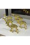Metal Gold Accessoried Footed Glass 6 Pieces Turkish Delight Bowl Camel Accessoried Treatment - 4