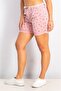 Women Printed Belted Woven Shorts, Old Pink - 3