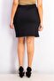 Women Belted Plain Mini Skirt, Black - 3