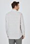 Men's Dark Green Short Sleeve Plaid Pattern Buttoned Collar Cotton Comfort Fit Shirt 1004250101 - 5