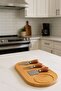 Cheese Presentation Board Bamboo and Stainless Knife Set Magnet Board