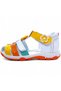 Orthopedic Girl's Sandals Rainbow Series Gku2404P White Yellow Green - 7