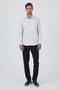 Men's White Rigid Collar Long Sleeve Slim Fit Flexible Shirt 1004250229 - 2