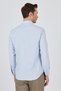 Blue Long Sleeve Patterned Dobby Buttoned Collar Pocketless Cotton Classic Slim Fit Shirt 1004250205 - 5