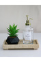 Rectangular Leg Natural Travertine Marble Presentation Tray - Stand - 2