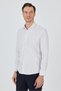 Beige Half Italian Collar Striped Pattern Casual Slim Fit Shirt 1004250216 - 3