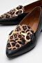 Women's Buckle Detailed Pointed Toe Stylish Loafer Shoes Real Leather - 5