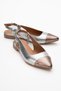 Women's Pointed Toe Open Heel Loafer Shoes Real Leather - 6